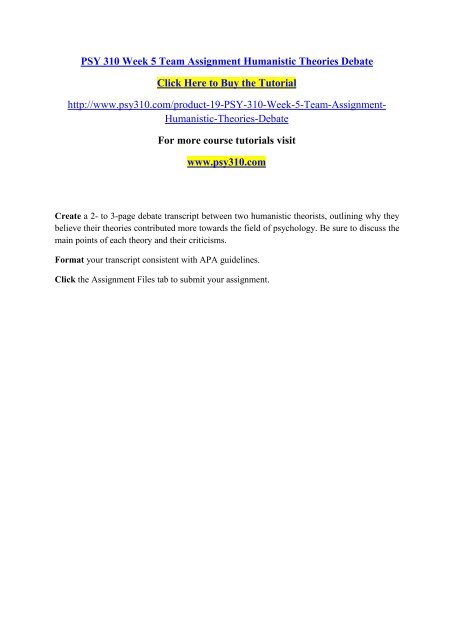 psy 405 humanistic and existential personality theories worksheet