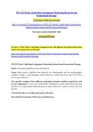 PSY 322 Week 3 Individual Assignment Marketing Research and Promotional Message