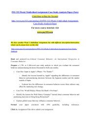 PSY 322 Week 5 Individual Assignment Case Study Analysis Paper (New)