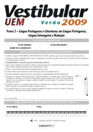 Prova 2 – Língua Portuguesa e Literaturas em ... - Home CVU - UEM