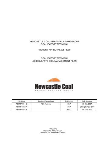 Stage 2F Acid Sulphate Soils Management Plan - Newcastle Coal ...