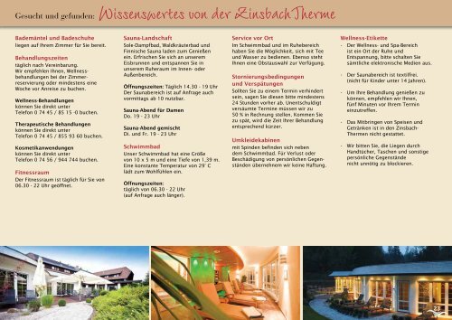 Preise und Arrangements, Kosmetikund Wellnessbehandlungen 2015