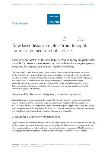 Press release - Jenoptik AG