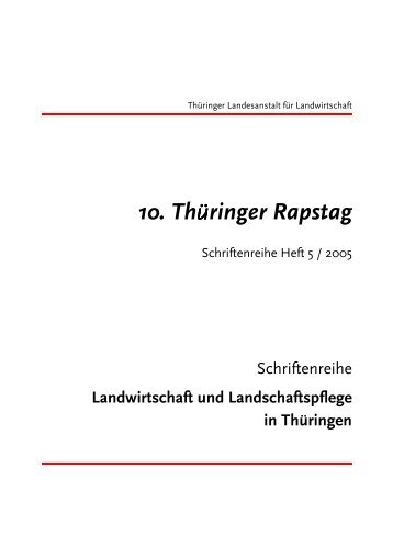 10. Thüringer Rapstag - Schriftenreihe Heft 5 / 2005 - TLL
