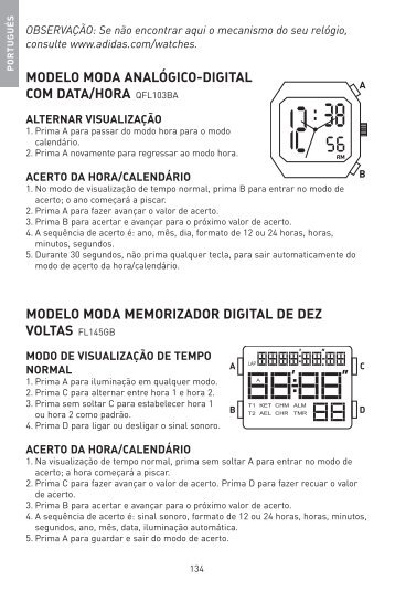 modelo moda analógico-digital com data/hora qfl103ba modelo ...