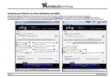 Anleitung zum Patchen von Xbox 360 Spielen mit AGBX