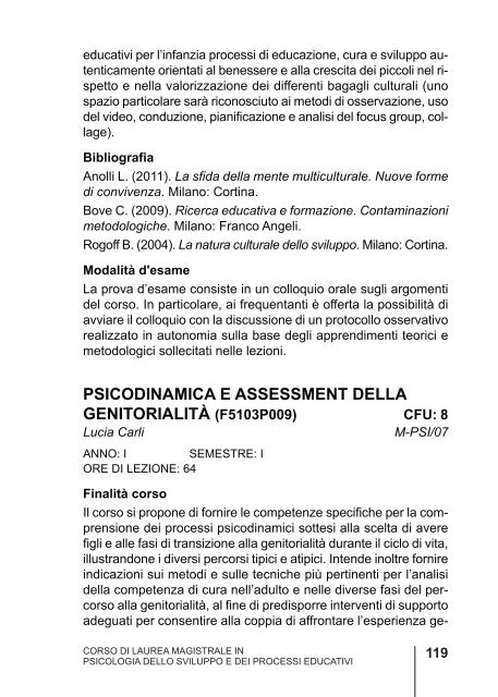 Guida magistrali 2013-2014 - Psicologia - UniversitÃ  degli Studi di ...