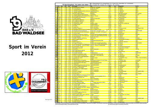Sport im Verein 2012 - TG Bad Waldsee 1848 eV