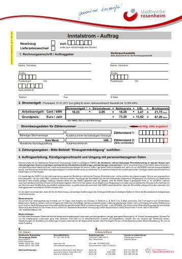 Inntalstrom - Auftrag - Stadtwerke Rosenheim