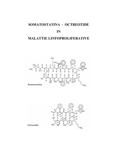 SOMATOSTATINA - OCTREOTIDE IN MALATTIE LINFOPROLIFERATIVE