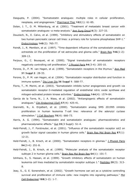 SOMATOSTATINA - OCTREOTIDE IN MALATTIE LINFOPROLIFERATIVE