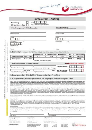 Inntalstrom-Auftrag - Stadtwerke Rosenheim