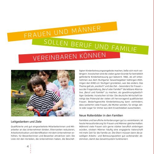 Kind e.V Stuttgart Vereinbarkeit von Beruf und Familie