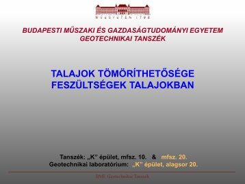 TALAJOK TÖMÖRÍTHETŐSÉGE FESZÜLTSÉGEK TALAJOKBAN