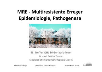 MRE - Multiresistente Erreger Epidemiologie Pathogenese