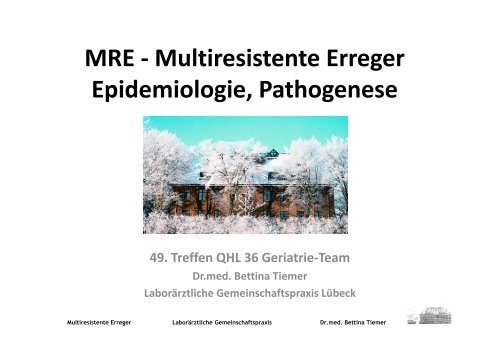 MRE - Multiresistente Erreger Epidemiologie Pathogenese