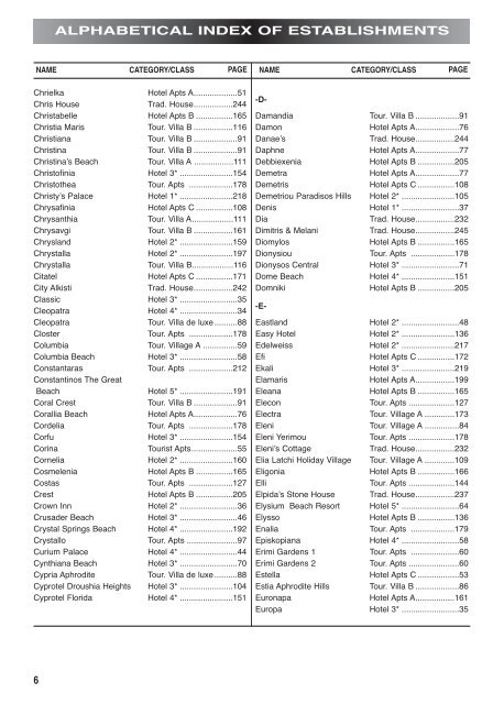 Guide to hotels & other tourist establishments 2010