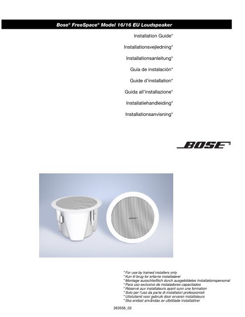 Diffusori Bose FreeSpace modello 16/16 EU - Guida all'installazione