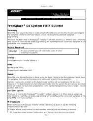 FreeSpace E4 System Field Bulletin