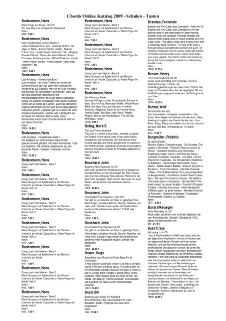 Chords Online Katalog 2009 - Schulen - Tasten