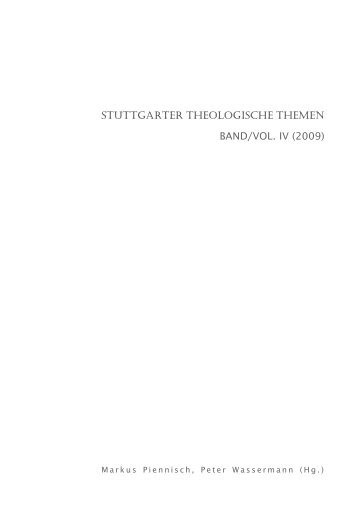 stutt gar ter theo lo gi sche the men BAND/VOL. IV (2009)