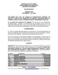 REPUBLICA DE COLOMBIA DEPARTAMENTO DE ... - Dabeiba