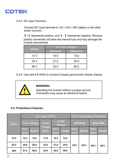 SK Series Pure Sine Wave Inverter User’s Manual