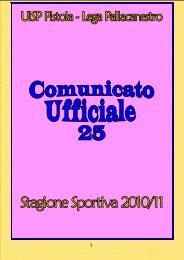 UISP Lega Pallacanestro Pistoia www.pallacanestrouisptoscana ...