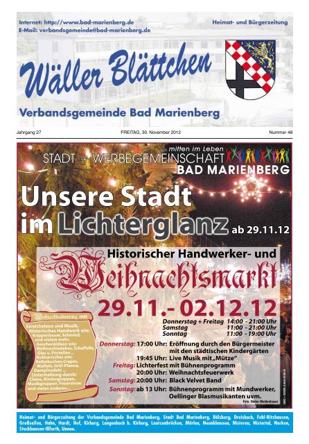 Heimat- und Bürgerzeitung der Verbandsgemeinde Bad Marienberg ...