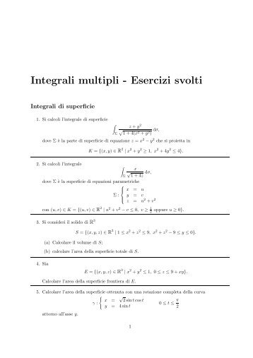 Integrali multipli - Esercizi svolti