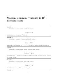 Massimi e minimi vincolati in R - Esercizi svolti