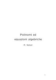 Polinomi ed equazioni algebriche