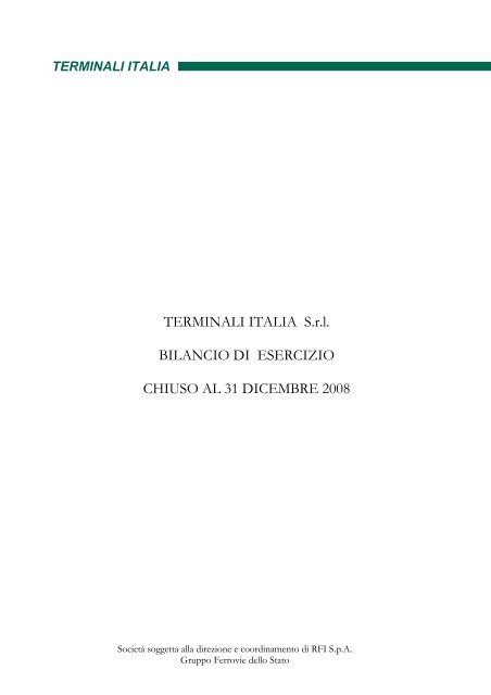 TERMINALI ITALIA S.r.l BILANCIO DI ESERCIZIO CHIUSO AL 31 DICEMBRE 2008