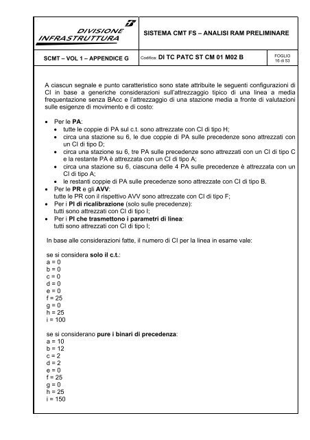 SISTEMA CMT FS - ANALISI RAM PRELIMINARE Codifica: DI ... - Rfi