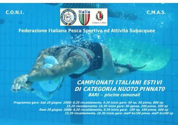 CAMPIONATI ITALIANI ESTIVI DI CATEGORIA NUOTO PINNAT0