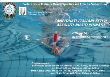 CAMPIONATI ITALIANI ESTIVI ASSOLUTI NUOTO ... - Fipsas