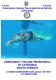 CAMPIONATI ITALIANI PRIMAVERILI DI CATEGORIA NUOTO PINNAT0