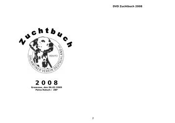 DVD Zuchtbuch 2008 2 - Dalmatiner Verein Deutschland