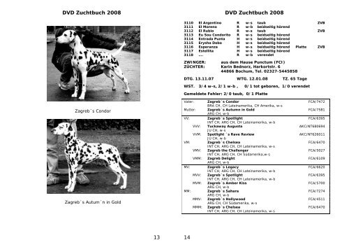 DVD Zuchtbuch 2008 2 - Dalmatiner Verein Deutschland
