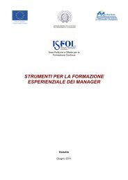 STRUMENTI PER LA FORMAZIONE ESPERIENZIALE DEI MANAGER