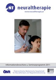 Informationsbroschüre u. Seminarprogramm 2011 - Neuraltherapie
