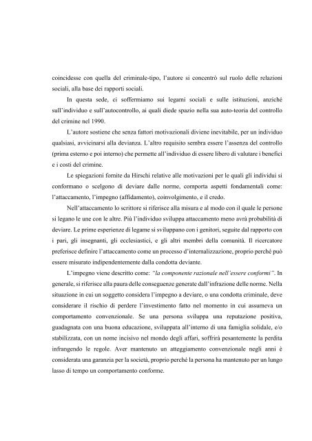 LA TEORIA DEL CONTROLLO ANALIZZATA DA T HIRSCHI E M.R GOTTFREDSON