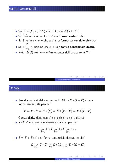 Grammatiche e Linguaggi Liberi da Contesto