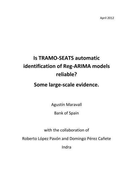Is TRAMO-SEATS automatic identification of Reg-ARIMA ... - Cemfi