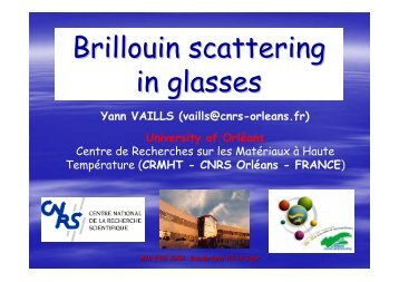 Brillouin scattering in glasses