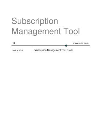 Subscription Management Tool Guide - SuSE