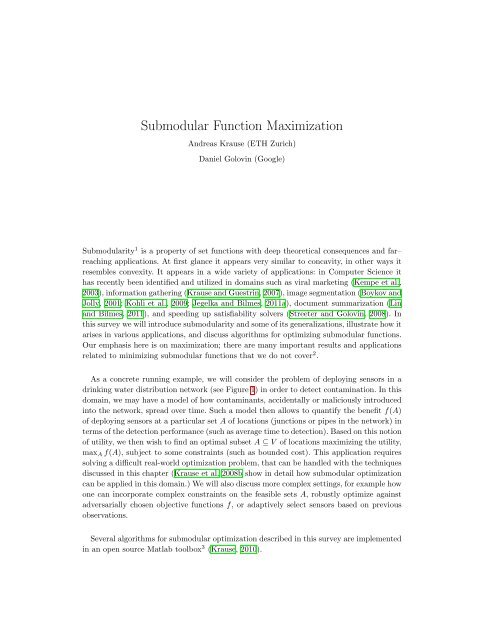 Submodular Function Maximization