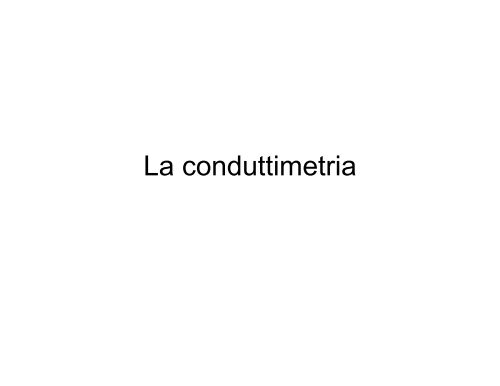 La conduttimetria