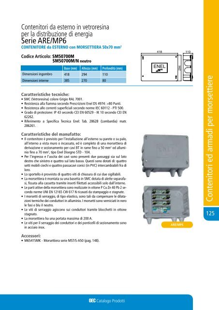 Contenitori ed armadi per morsettiere