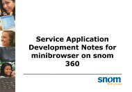 Using XML Application Service - Snom